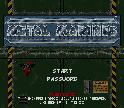 Metal Marines (Europe) Title Screen